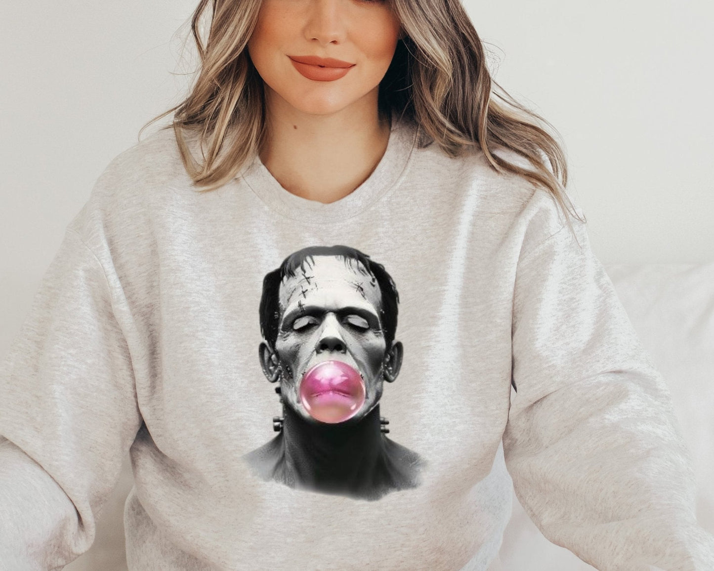 Hoodie Sweatshirt Crew T-Shirt Valentines - Frankenstein Bubblegum Pop Design