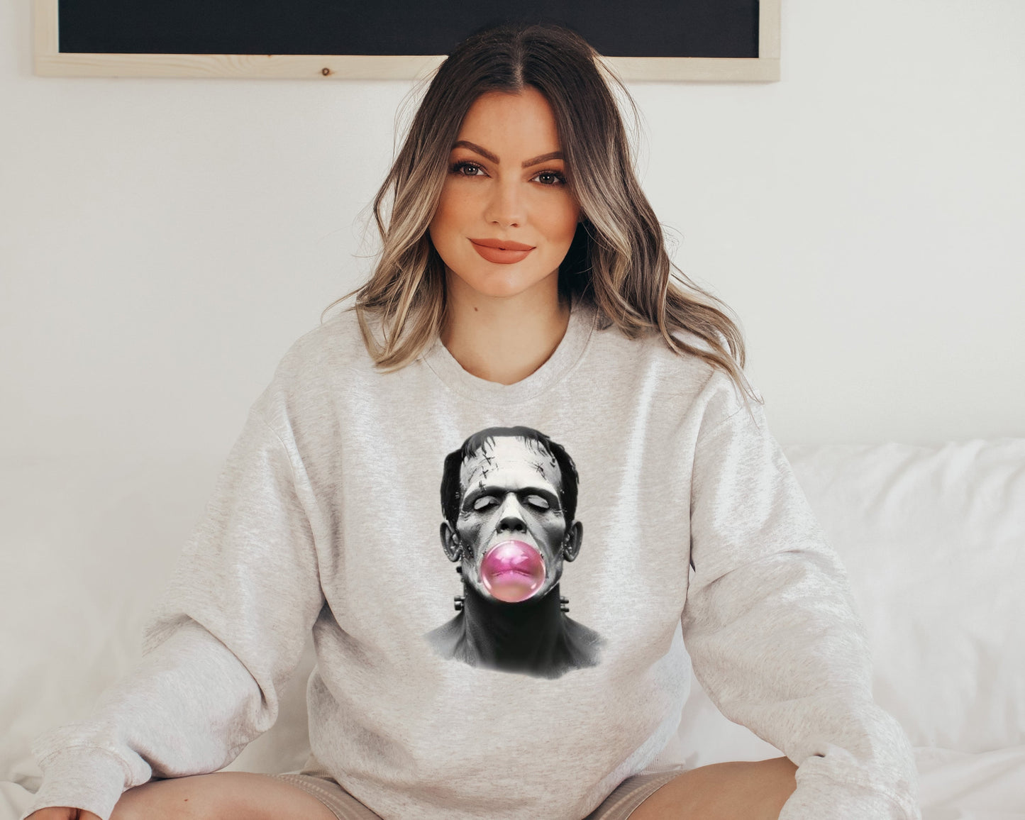 Hoodie Sweatshirt Crew T-Shirt Valentines - Frankenstein Bubblegum Pop Design