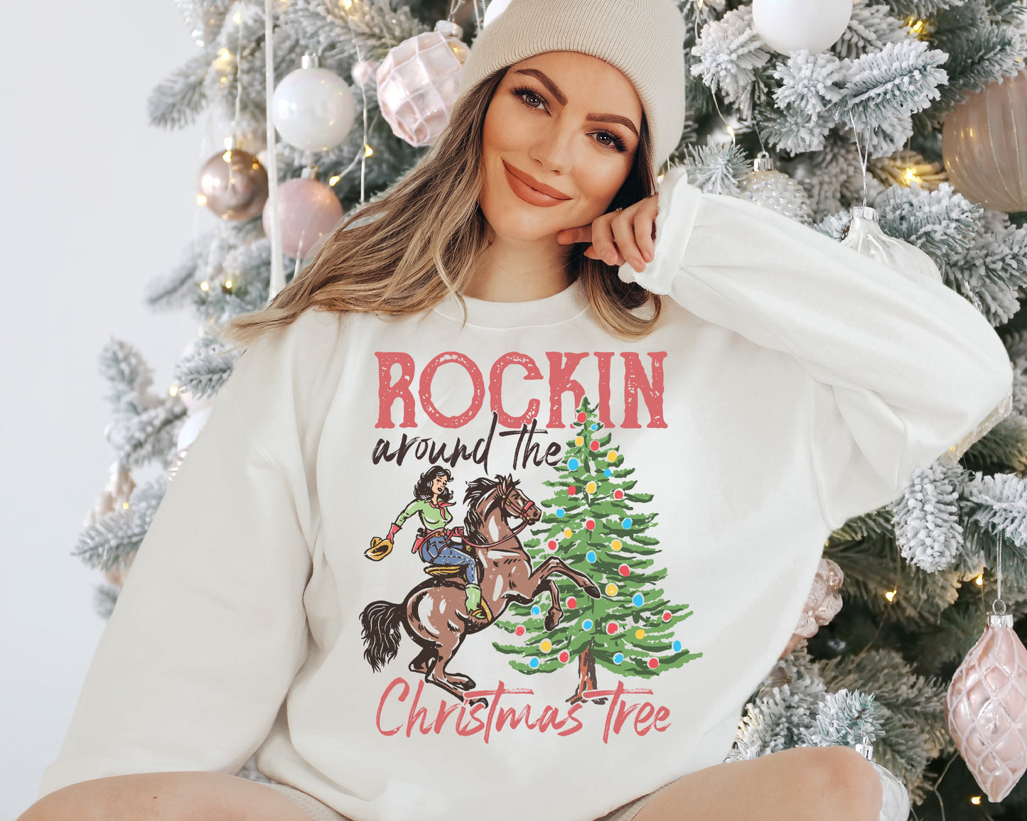 Sweatshirt Hoodie Or T-Shirt Christmas Rockin Around Christmas Tree