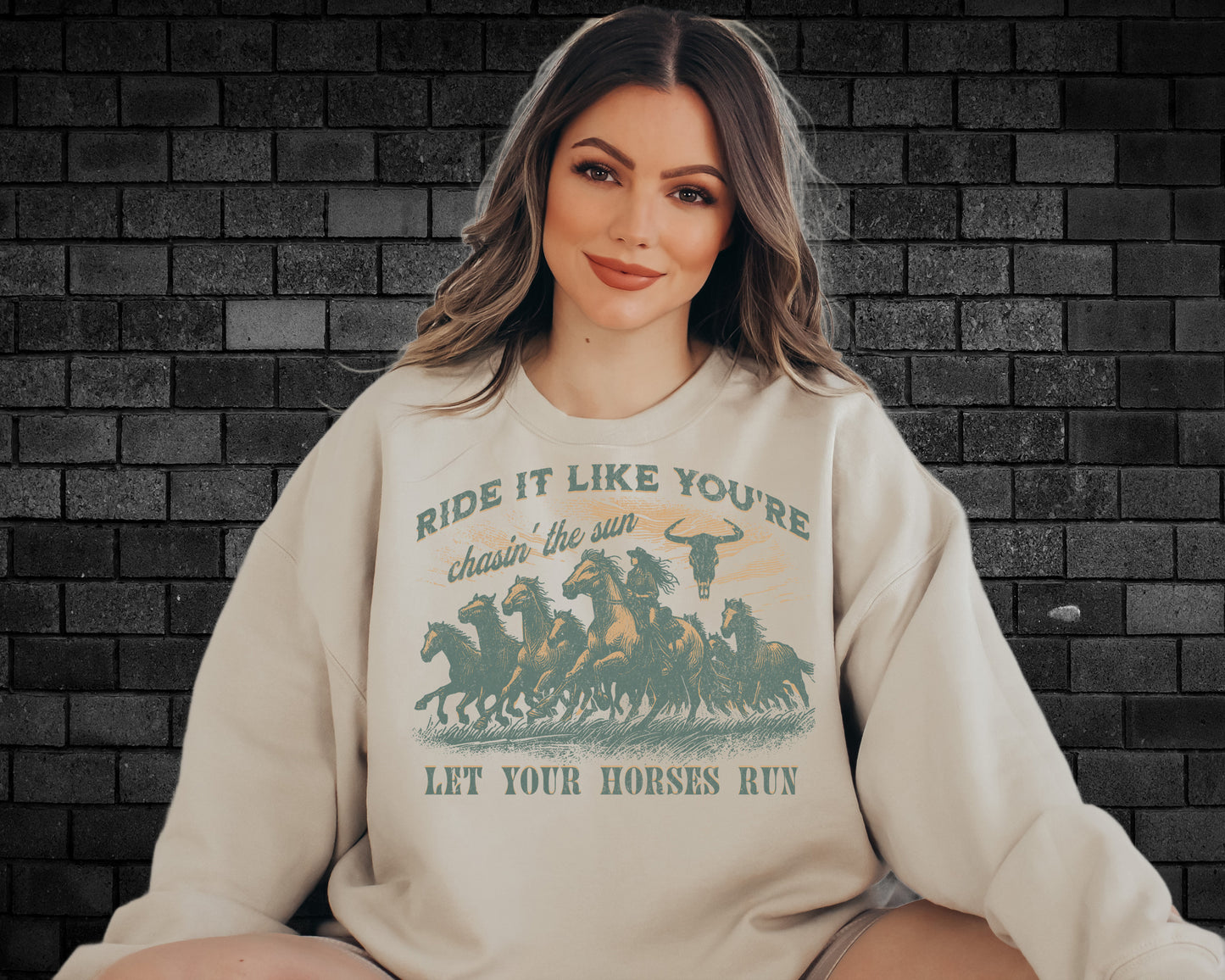 DTF Transfer Western Let Your Horses Run