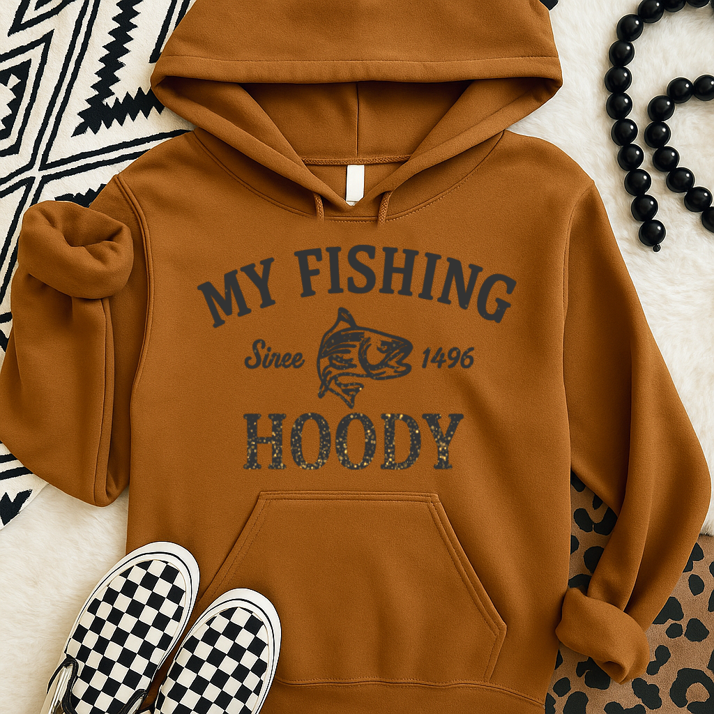 T-Shirt Crewneck Hoody My Fishing Hoody Canadian Maple Leaf Hoodie