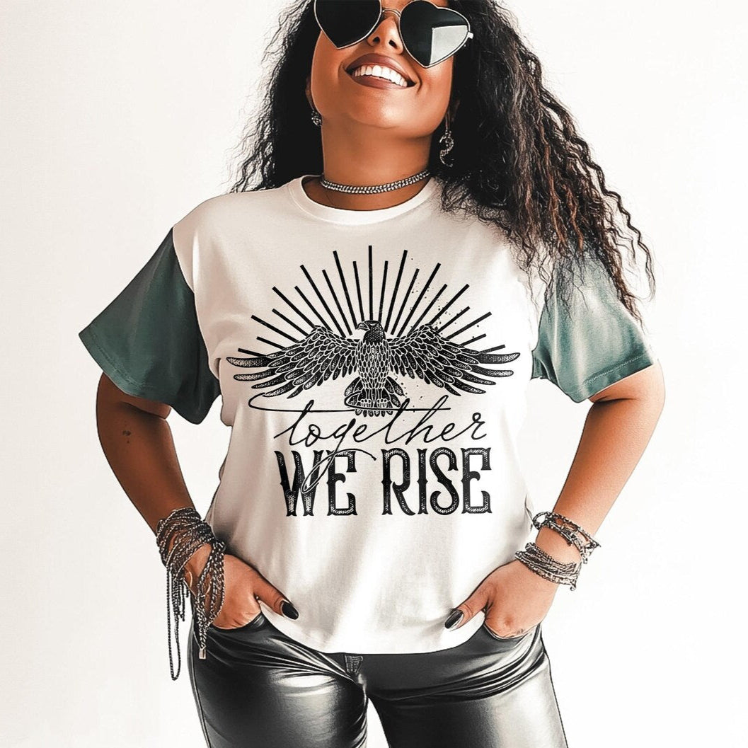 T-Shirt Sweatshirt Crew Together We Rise - Inspirational Eagle Design