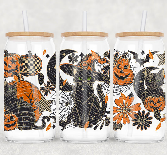 DTF Transfer UV Cup Wrap – Let’s Do Witchy Shit Pin-Up Witch & Black Cats