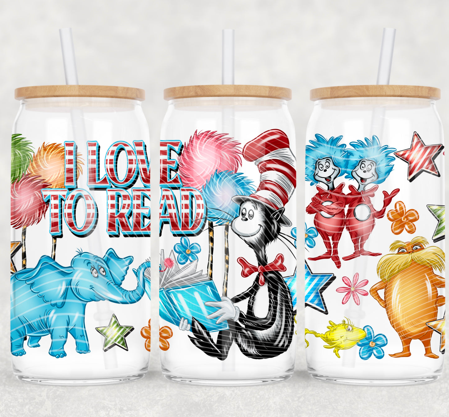 UV-DTF Cup Wrap Dr.Seusss I Love to Read