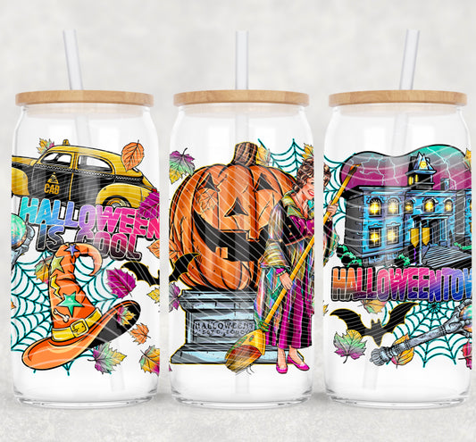 DTF Transfer UV Cup Wrap – Halloween town Retro Movie Tribute Design