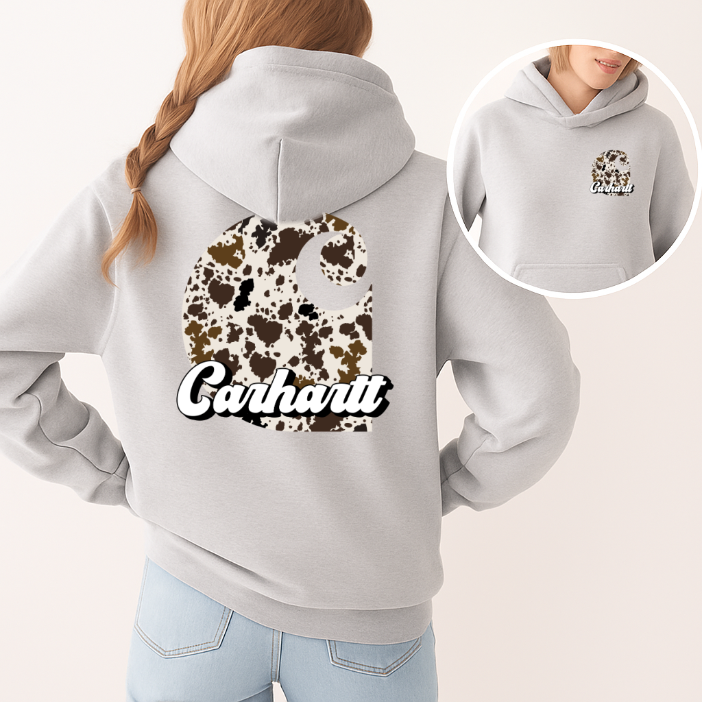 DTF Transfer Cow Print Workwear Logo Western