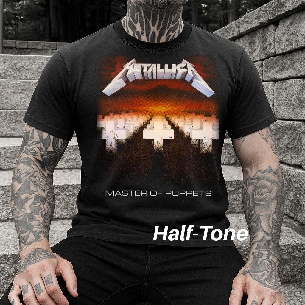 DTF Transfer Halftone Vintage Rock Band