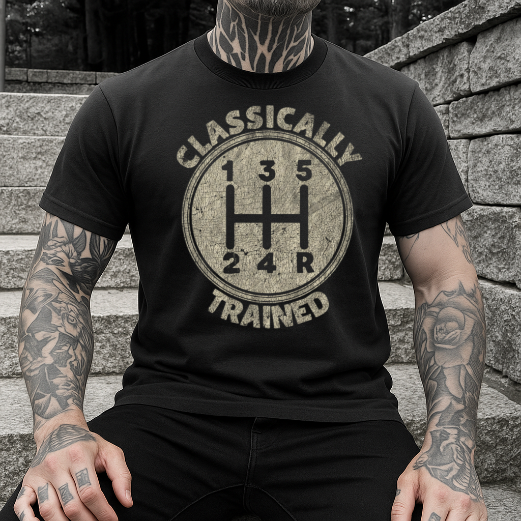 DTF Transfer Old School Manual Shift Driver Graphic