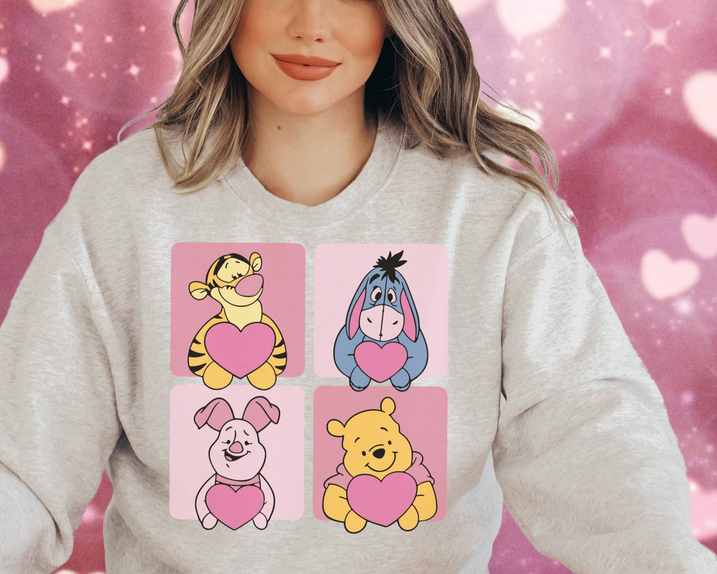 Sweatshirt T-Shirt Crewneck Valentines - Bear & Friends with Hearts