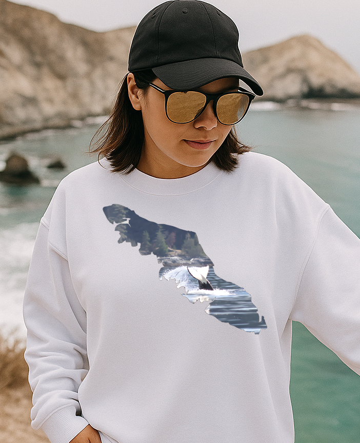 DTF Transfer – Vancouver Island Silhouette Whale Nature