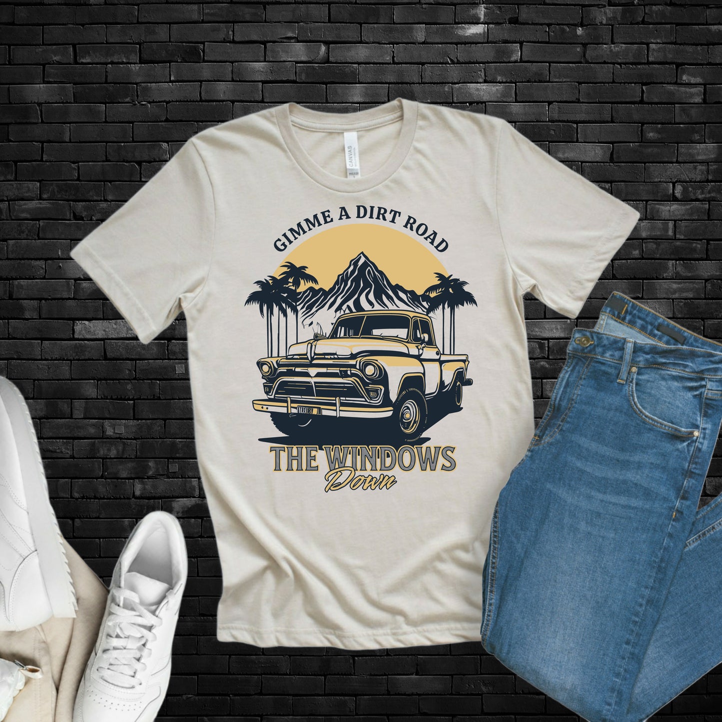 DTF Transfer Western Gimme A Dirt Road Windows Down