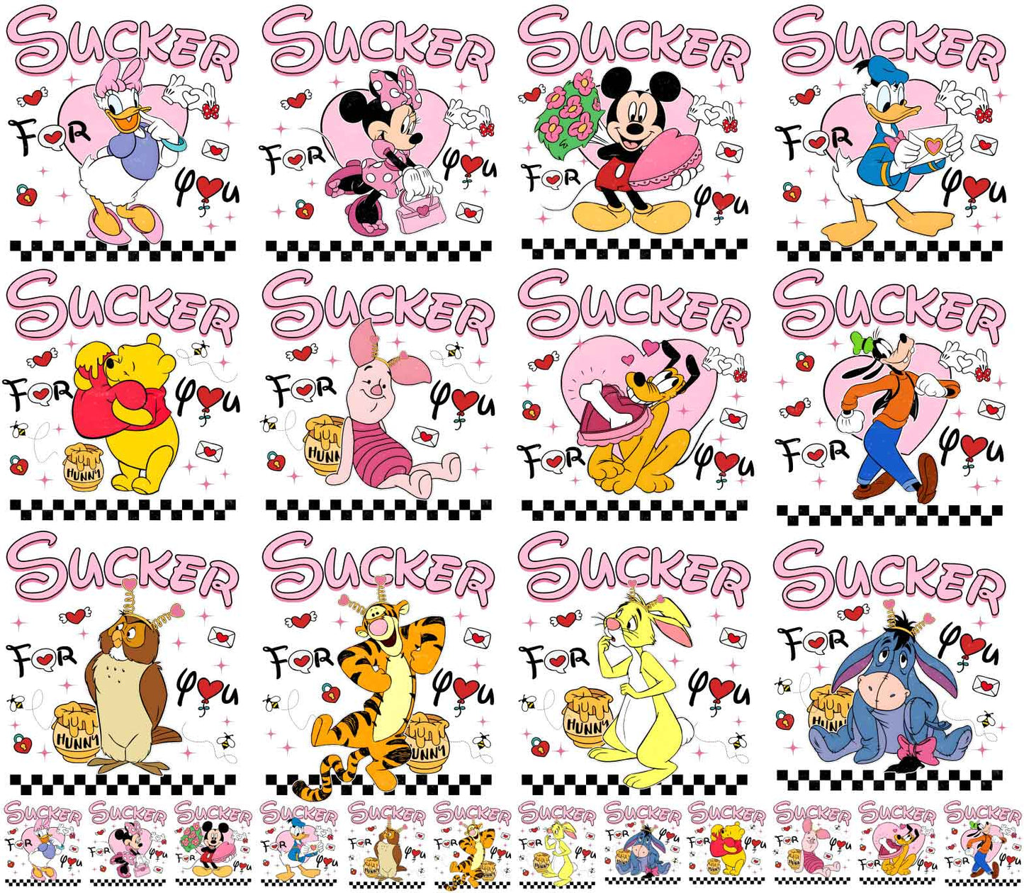 Premade Gangsheets DTF Sucker For Valentines Designs