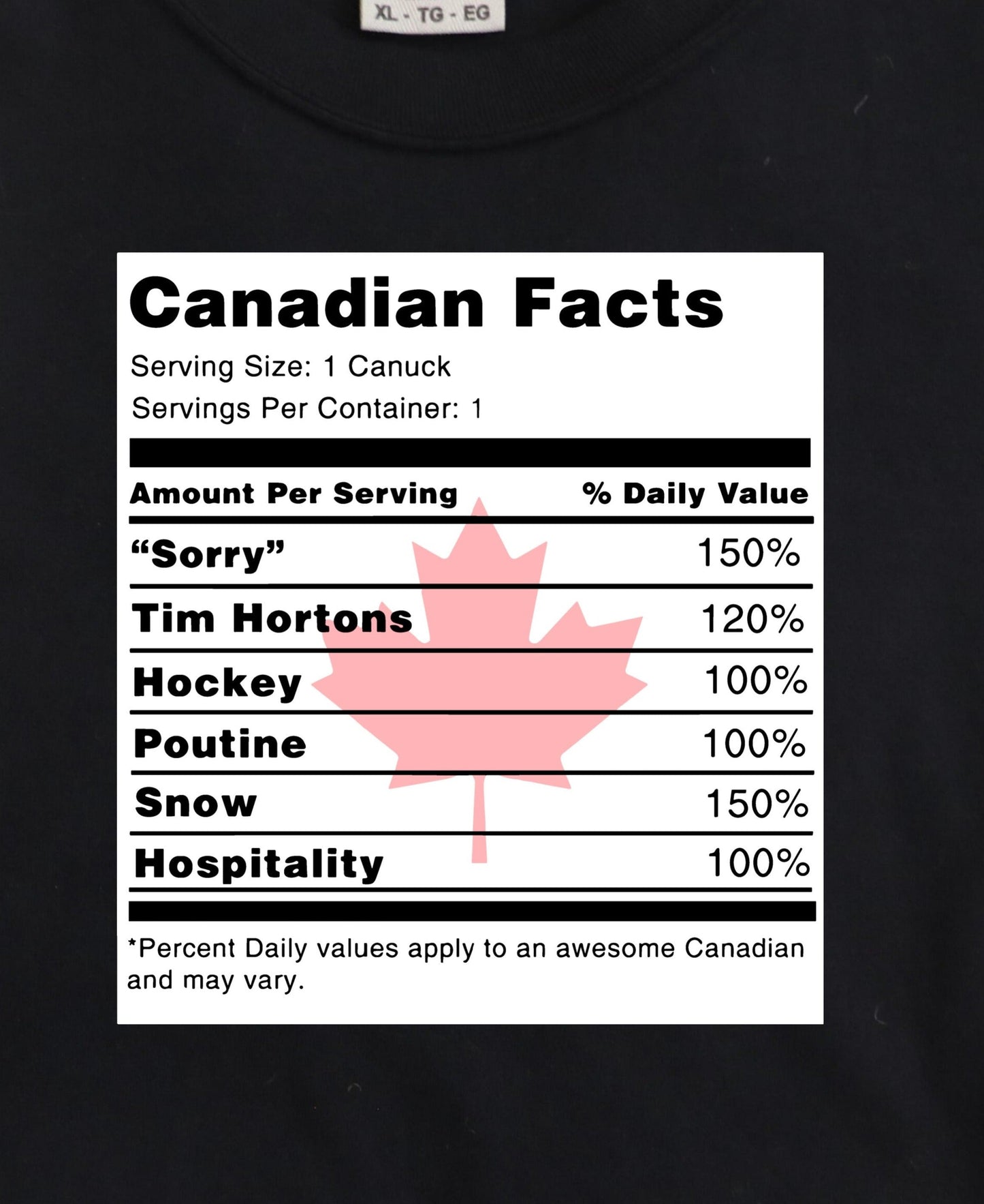 T-Shirt Sweatshirt Hoodie Canadian Facts ..