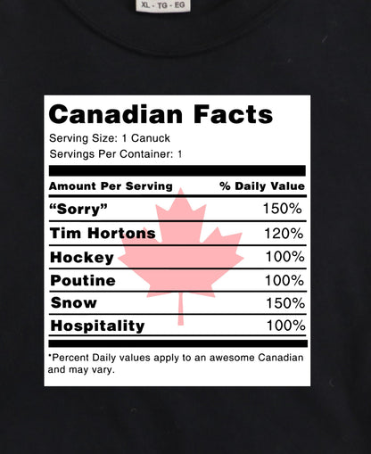 T-Shirt Sweatshirt Hoodie Canadian Facts  ..