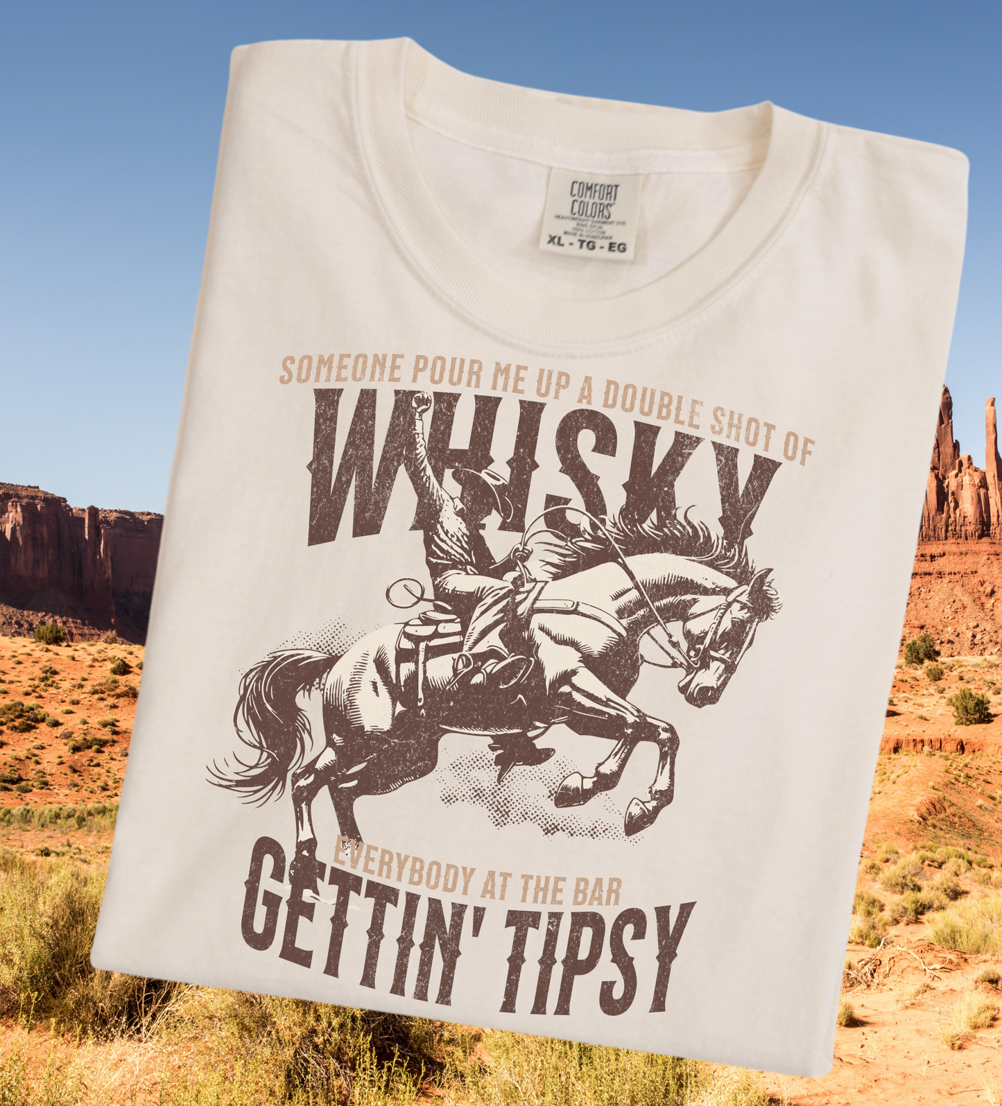 DTF Transfer Western Whiskey Gettin' Tipsy
