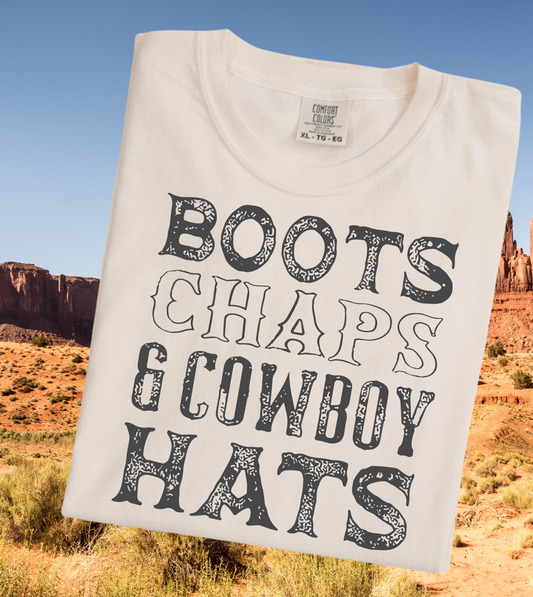 DTF Transfer Western Boots Chaps & Cowboy Hats