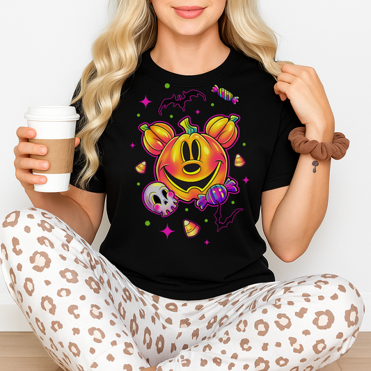 T-Shirt Hoody Halloween Candy, Bats & Glow-in-the-Dark Style