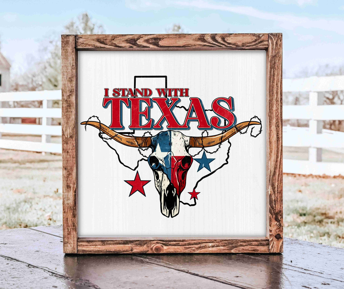 Texas Wooden Sign - 13" 7" Framed Sizes - Rustic Home Decor