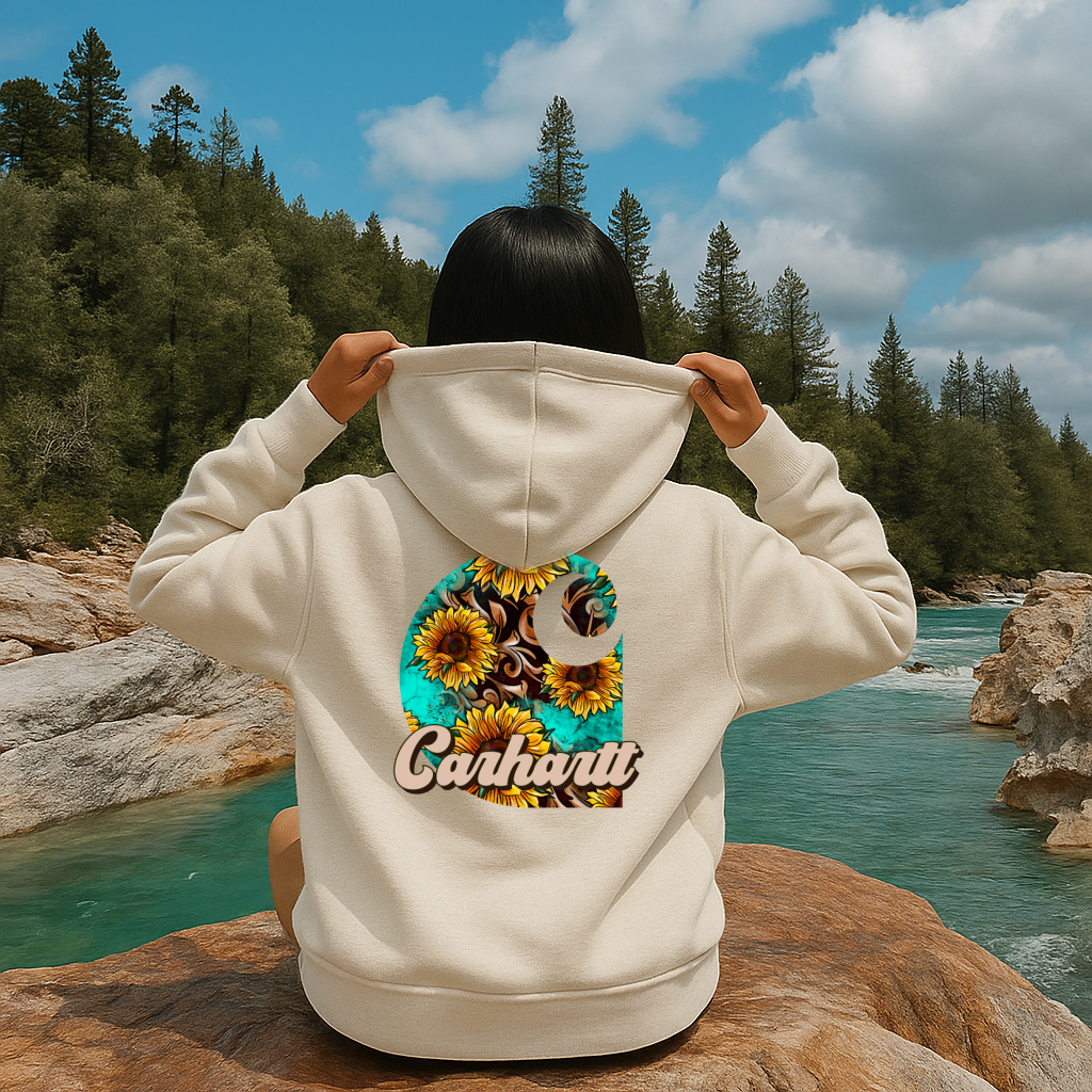 DTF Transfer Western Sunflower Badge – Boho Floral