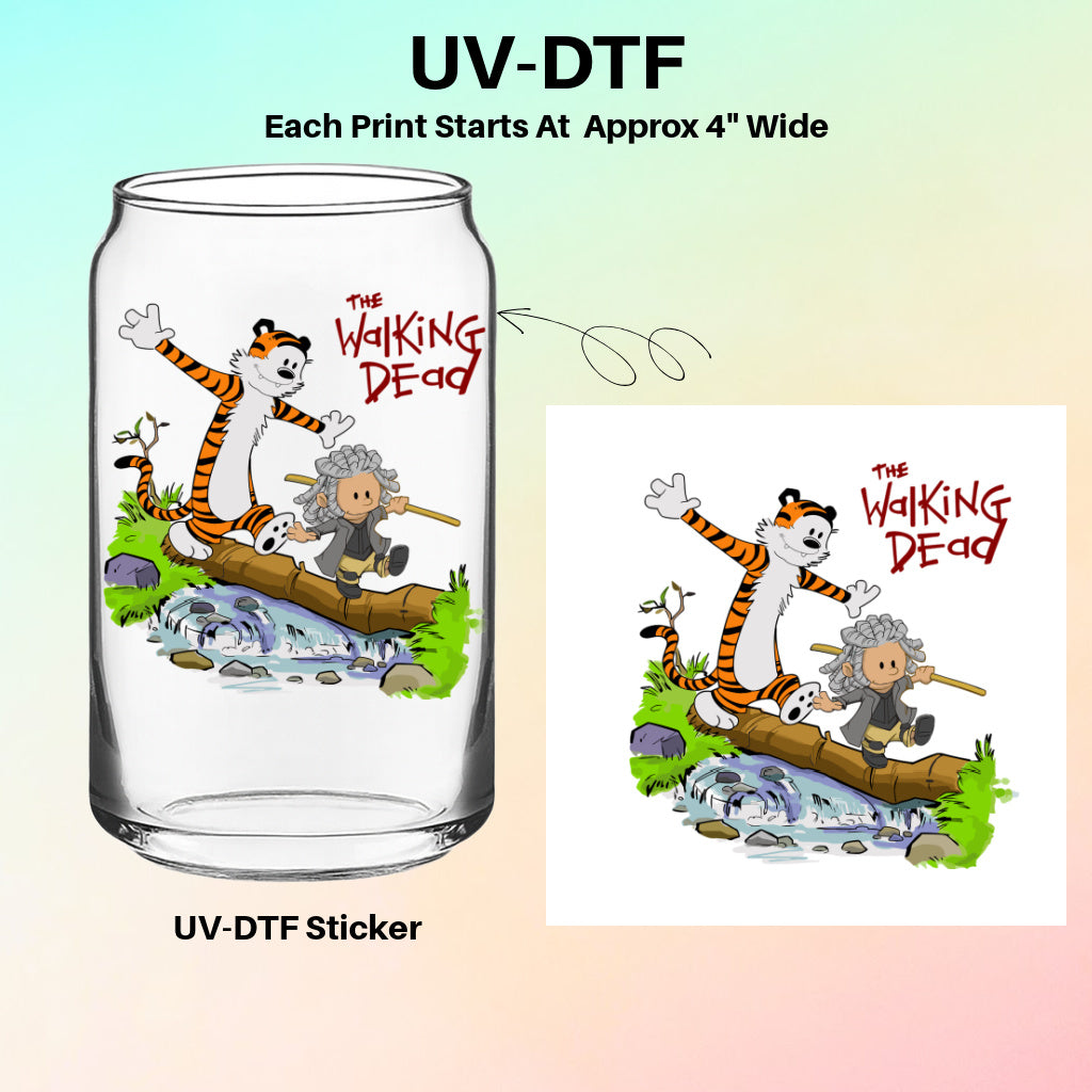 UV-DTF Stickers – The Walking Dead Cartoon Parody Design