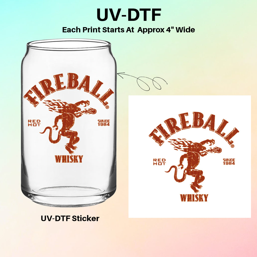 UV-DTF Stickers – Fireballl Whisky Red Hot Logo