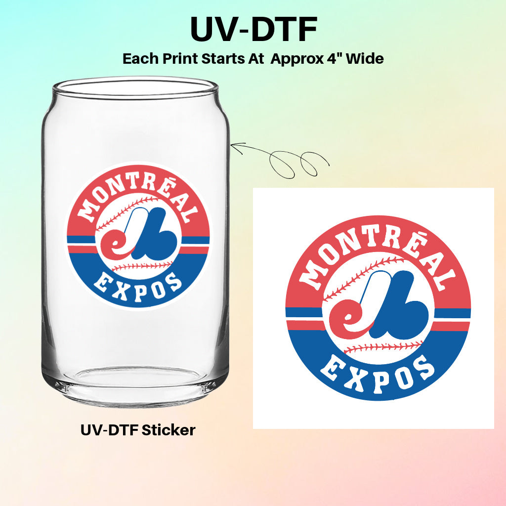 UV-DTF Stickers – Montréal Exposs Retro Baseball Logo
