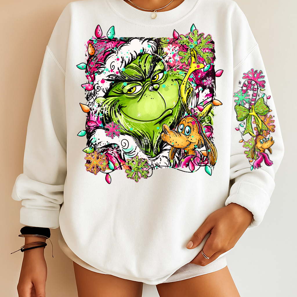 Hoody Crewneck – Mr. Green Christmas Lights Sweatshirt Design