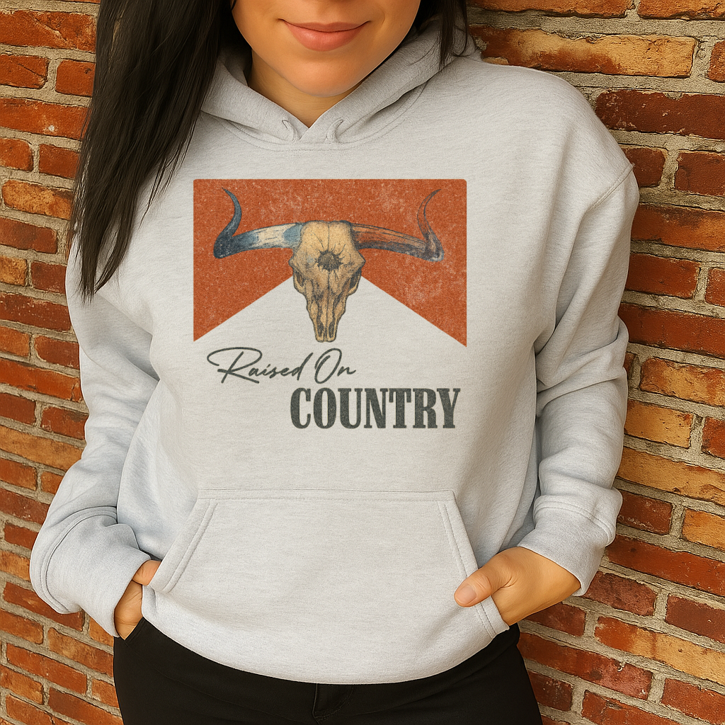 DTF Transfer Raised on Country – Vintage Longhorn Western