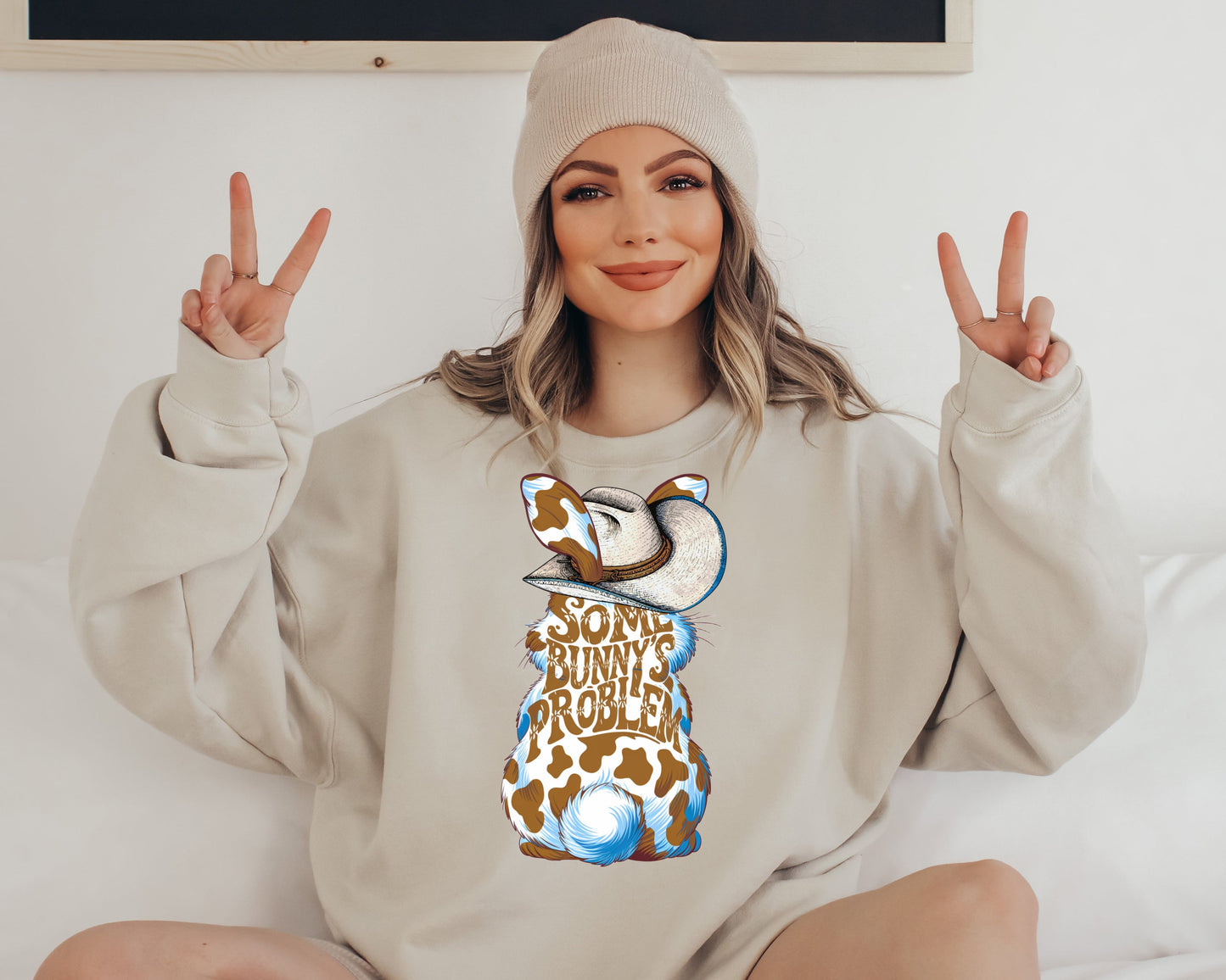 T-Shirt Sweatshirt Hoodie Some Bunny’s Problem – Western Cow Print Crewneck