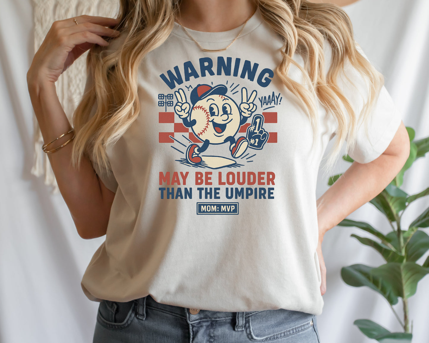 T-Shirt Sweatshirt Crewneck Baseball Mom – Warning May Be Louder Than the Umpire