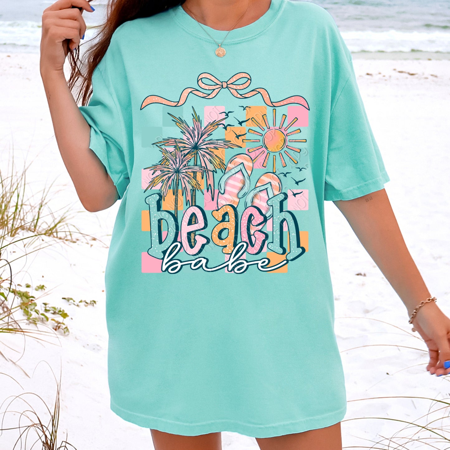 DTF Transfer Beach Babe Bright Summer Vacation