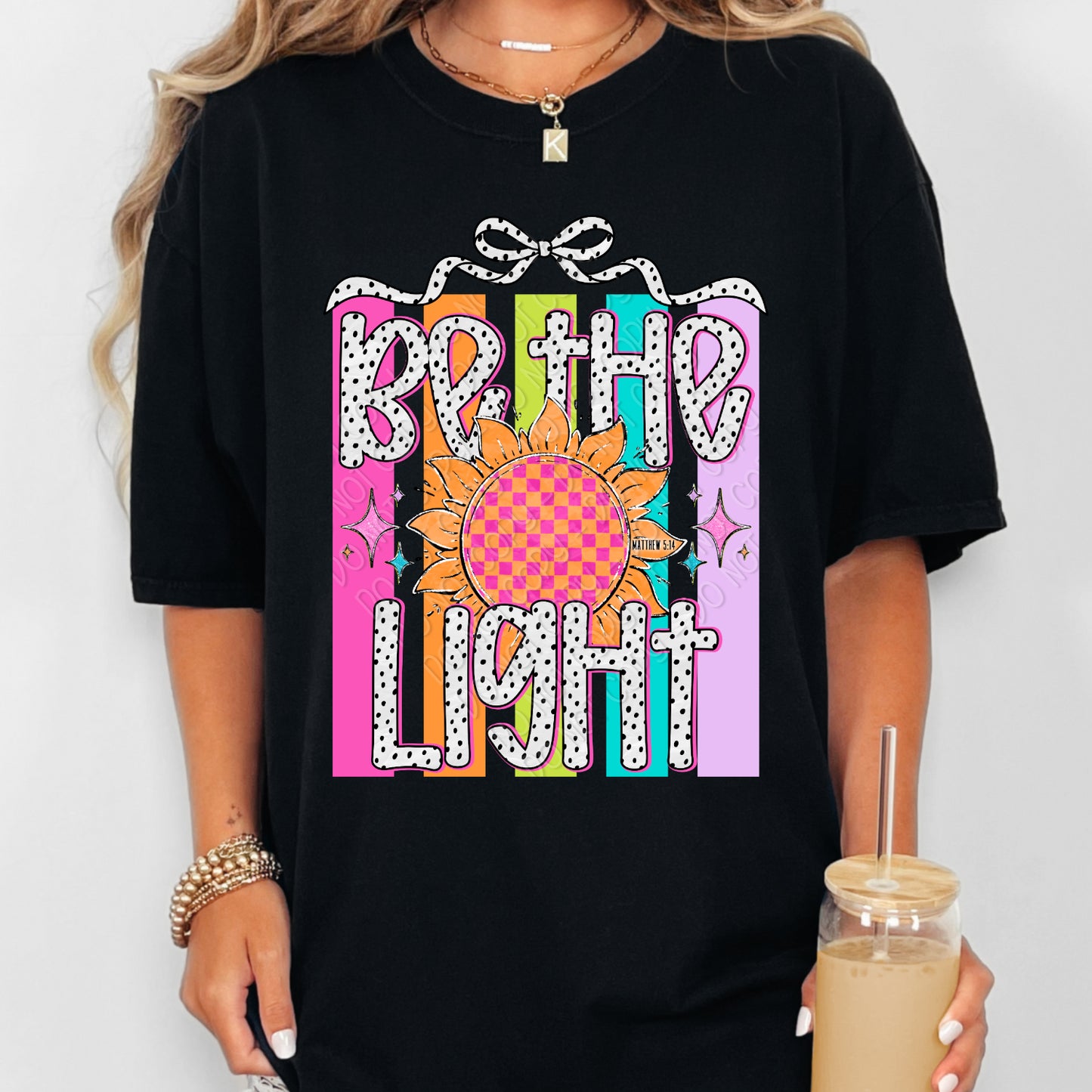 DTF Transfer Be The Light Color Block Sunflower Faith