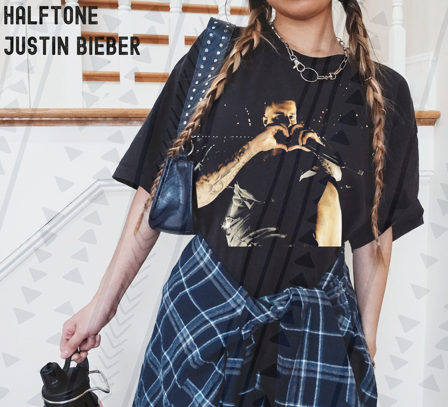 DTF Transfer Halftone Pop Music Justin