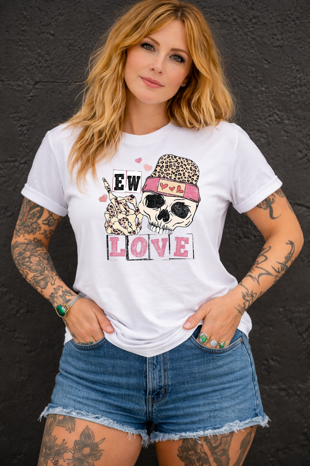 DTF Transfer – Anti Romance Skull Graphic