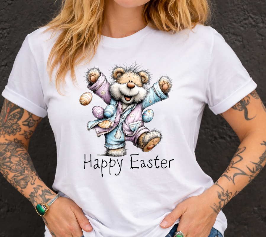 DTF Transfer Easter Bear Pastel Robe