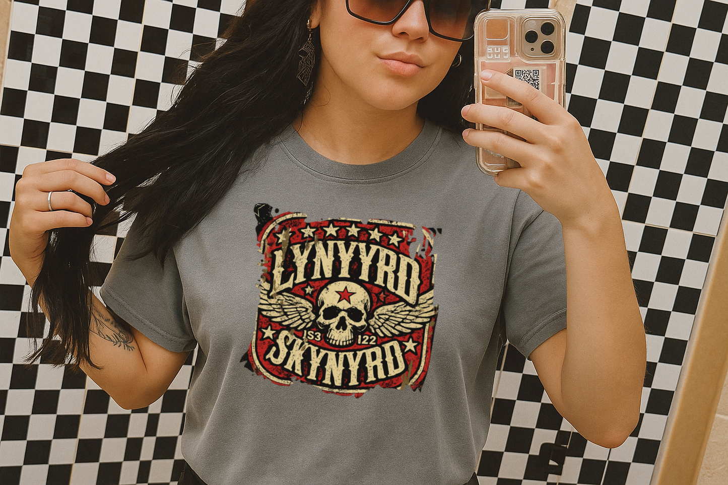 L Skynyrd Winged Skull DTF Transfer – Vintage Rock Vibes