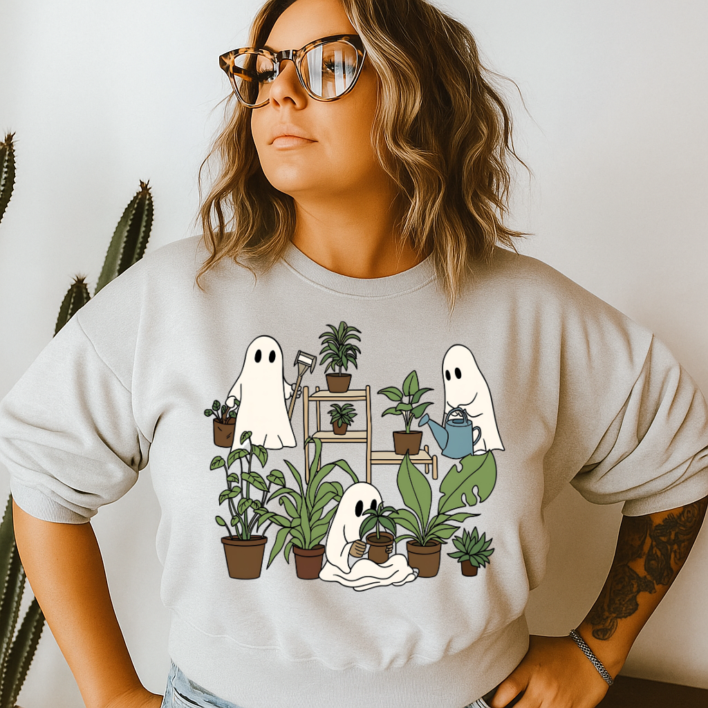 DTF Transfer Spooky Ghost Floral Halloween Design