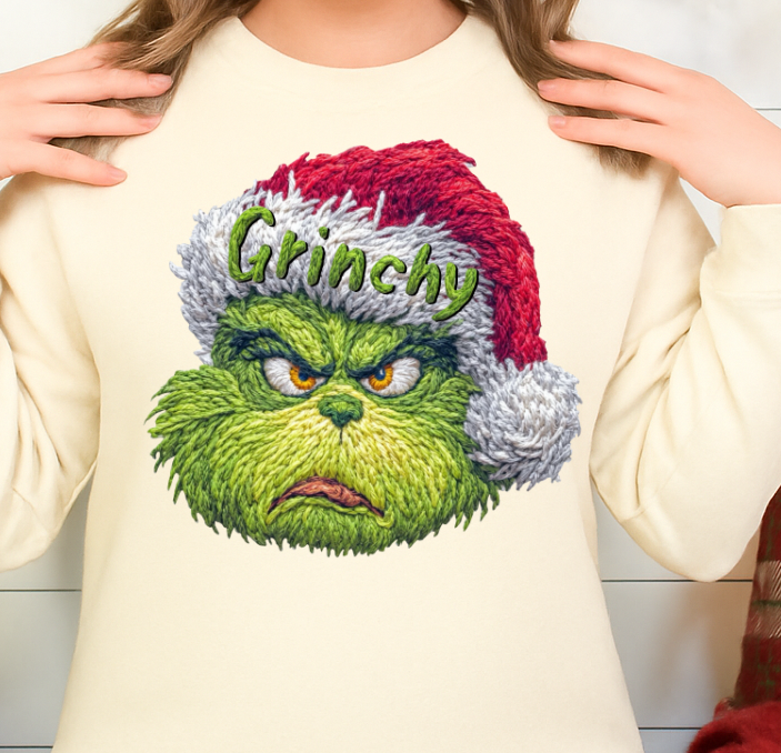 DTF Transfer – Green Man Christmas Crewneck Design