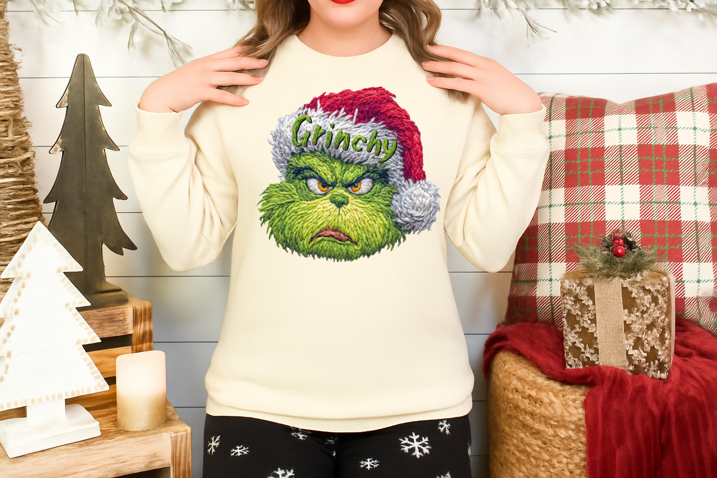 DTF Transfer – Green Man Christmas Crewneck Design
