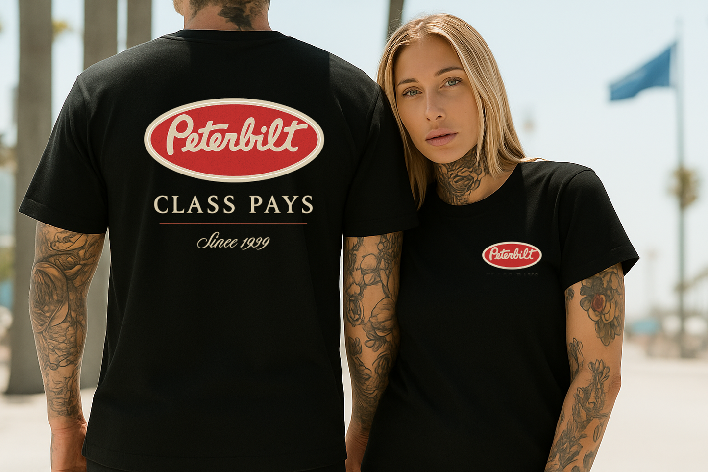 DTF Transfer Peterbiltt Logo – Class Pays Since 1999 Trucking Design