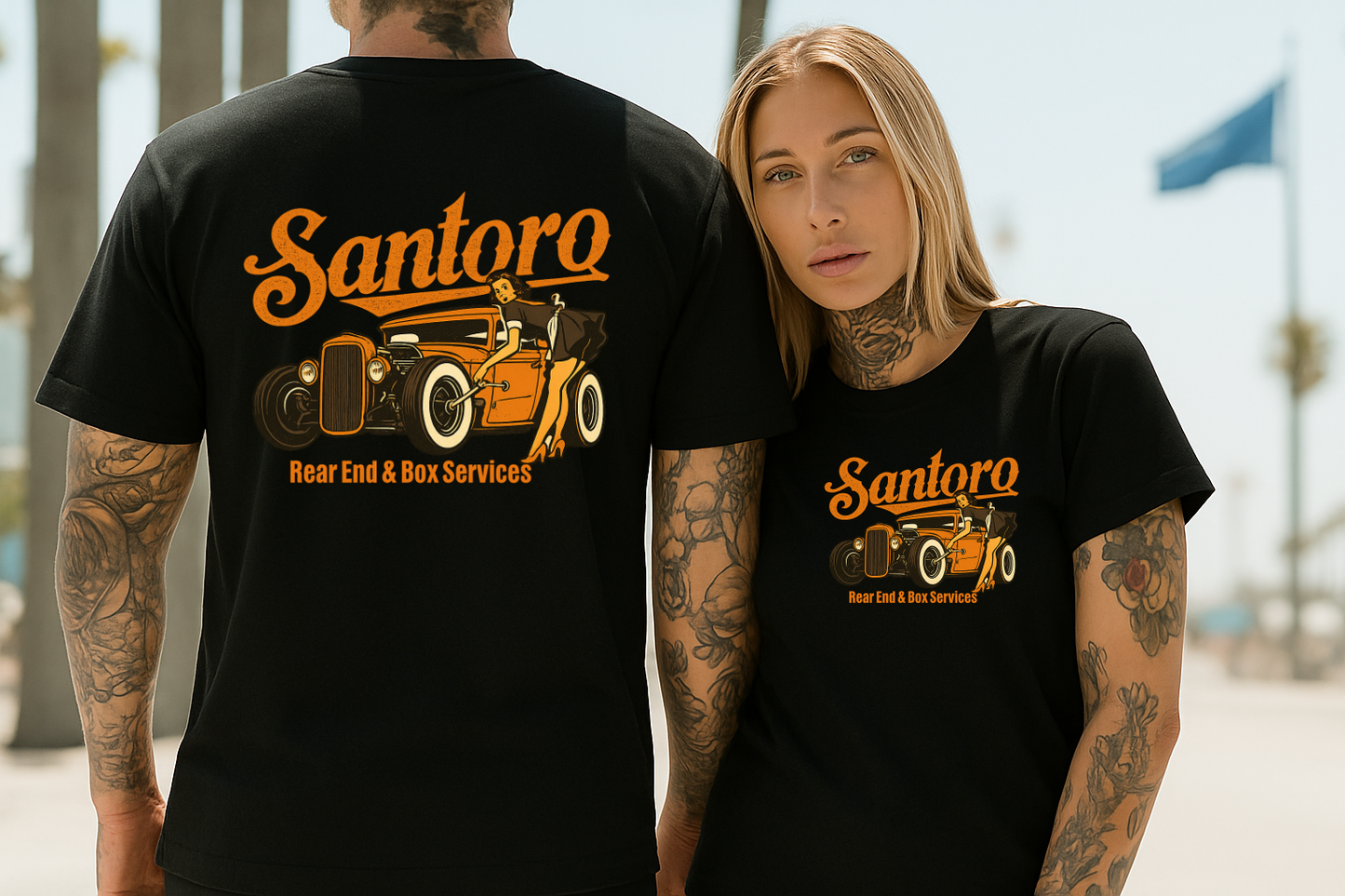 DTF Transfer Santoro Rear End & Box Services – Vintage Hot Rod Pin-Up