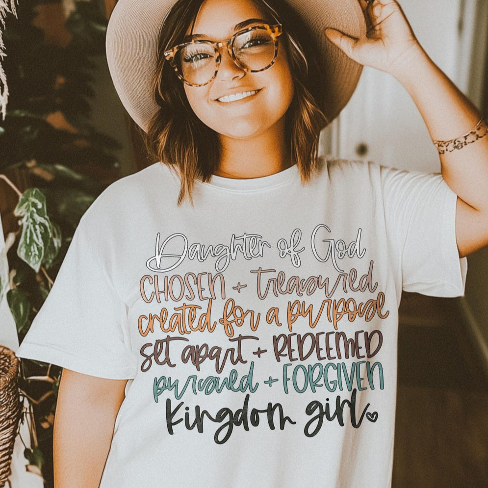 T-Shirt Sweatshirt Hoodie Daughter of God Kingdom Girl Faith Inspirational Design Crewneck