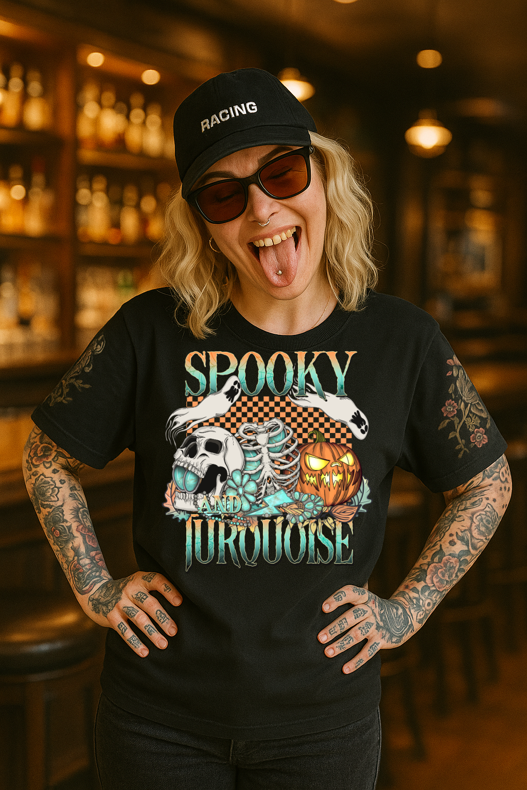 DTF Transfer – Spooky and Turquoise Halloween Design