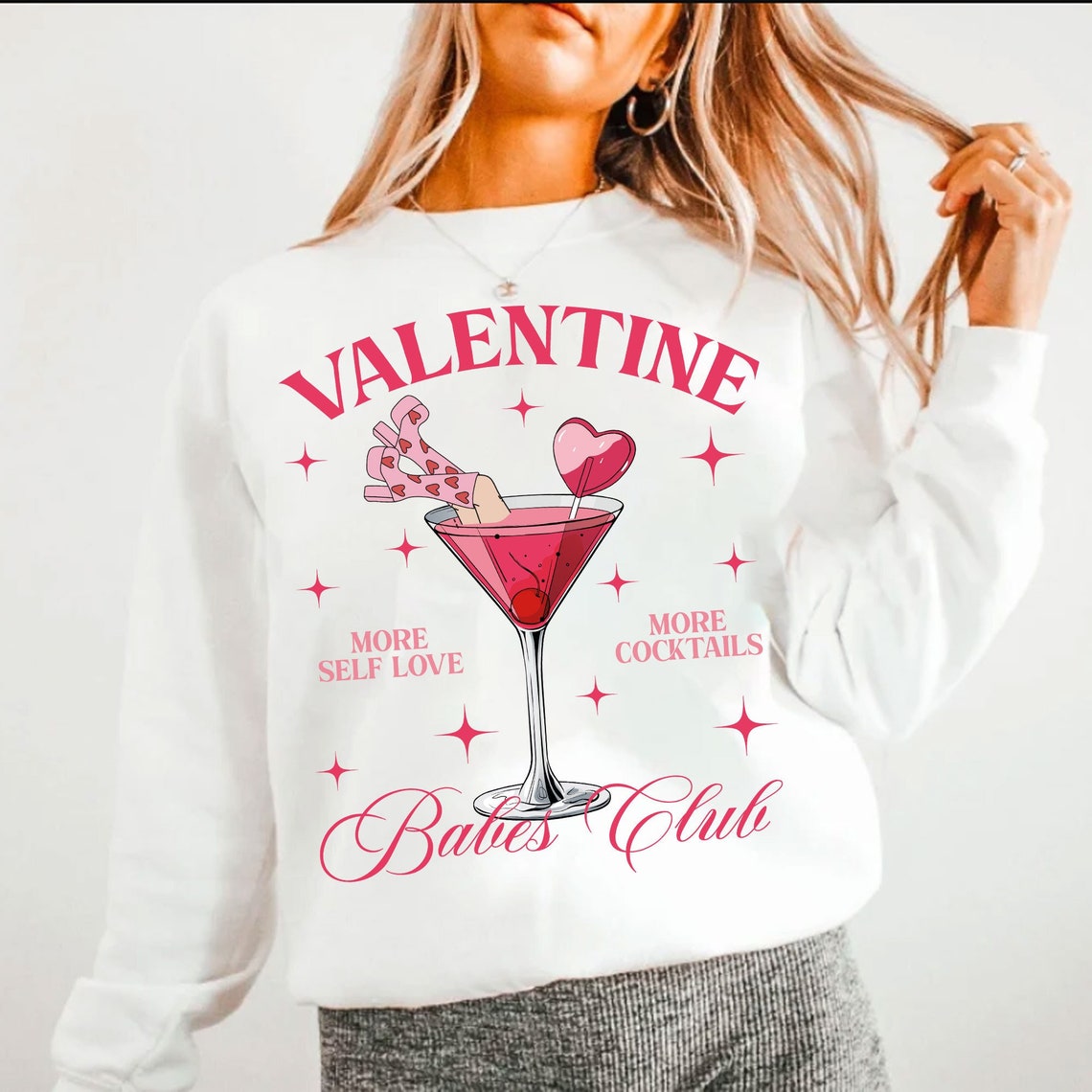 Sweatshirt Or T-Shirt Hoodie Happy Valentines Babes Club