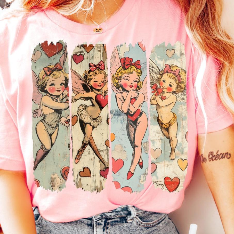 Sweatshirt Crew Hoodie Or T-Shirt Happy Valentines Classic Valentine cards Vintage