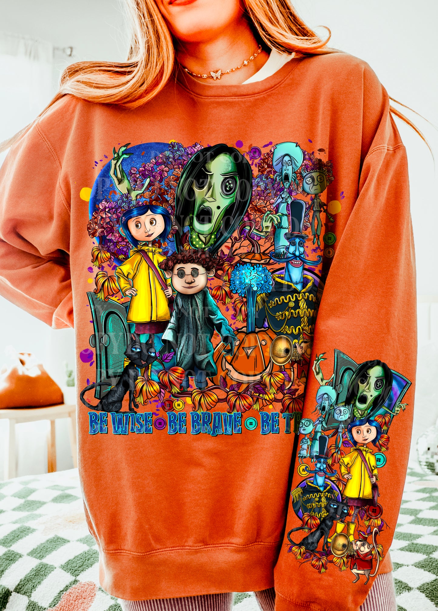 DTF Transfer Fall Halloween Coraline Be Wise Be Brave Be Tricky