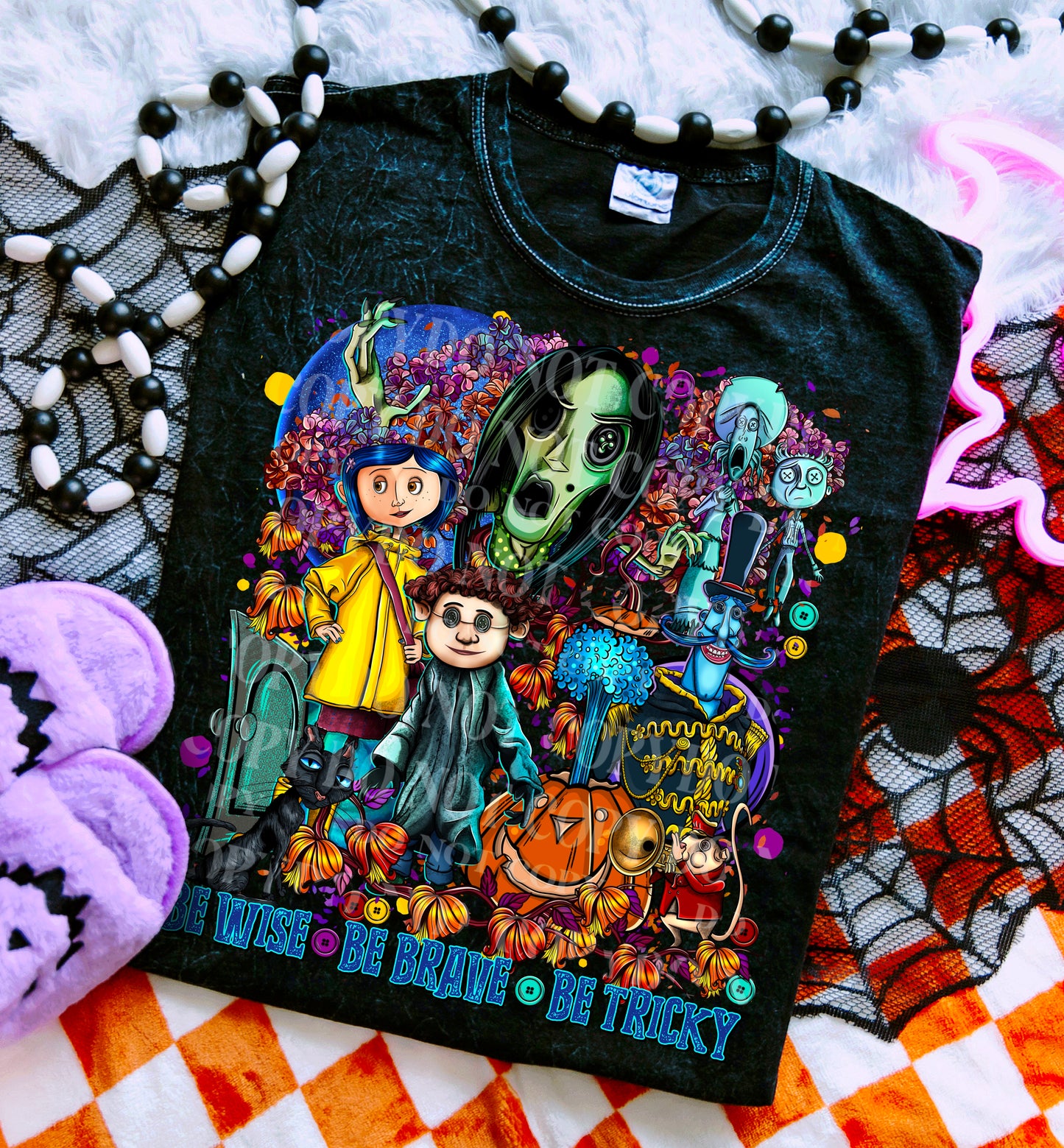 DTF Transfer Fall Halloween Coraline Be Wise Be Brave Be Tricky