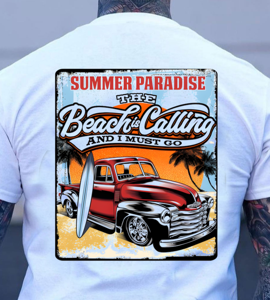 Sweatshirt Hoodie Or T-Shirt Gear Heads Trucks The Beach Is Calling I Must Go
