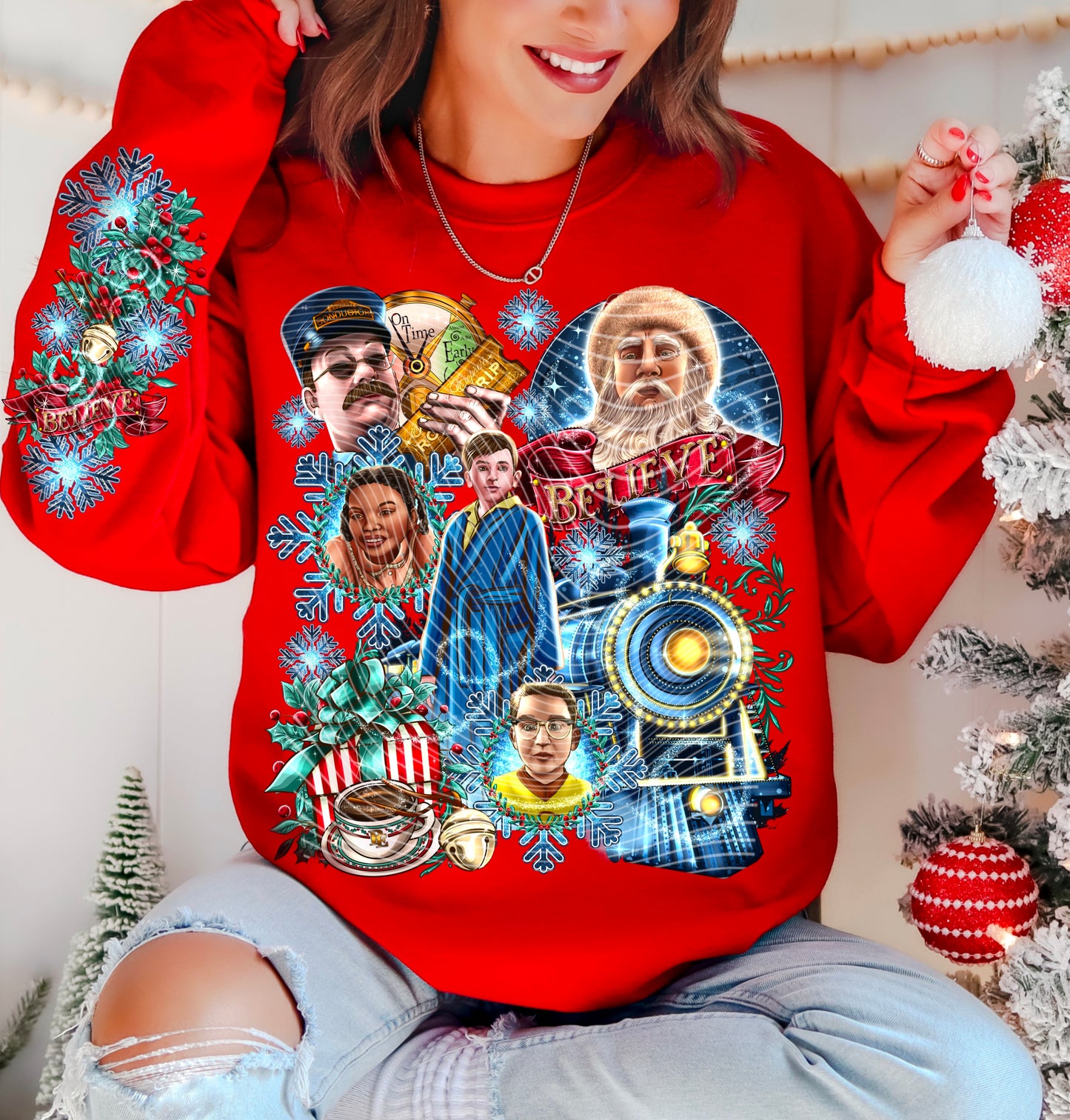 DTF Transfer Christmas P Express With Sleeve Print Version 2