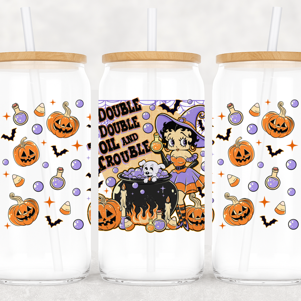UV-DTF Cup Wrap Double Double Toil and Trouble Betty Booop